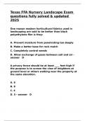 Texas FFA Nursery Landscape Exam questions fully solved & updated 2025&period;