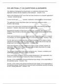 CIS 405 FINAL &lpar;7-13&rpar; QUESTIONS & ANSWERS