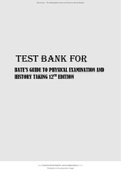 TEST BANK FOR BATE&rsquo;S GUIDE TO PHYSICAL EXAMINATION AND HISTORY TAKING 12TH EDITION