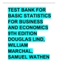 Test Bank for Basic Statistics for Business and Economics 9th Edition Douglas Lind&comma; William Marchal&comma; Samuel Wathen&period;