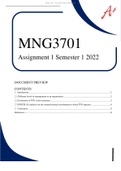 MNG3701 Assignment 1 Semester 1 2022