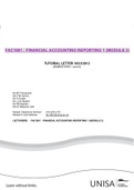FAC1601 : FINANCIAL ACCOUNTING REPORTING 1 (MODULE 2)