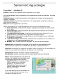 Samenvatting ecologie&comma; leraar biologie&comma; HvA