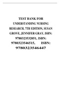 TEST BANK FOR UNDERSTANDING NURSING RESEARCH, 7TH EDITION, SUSAN GROVE, JENNIFER GRAY, ISBN: 9780323532051, ISBN: 9780323546515, ISBN: 9780323546447