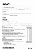 AQA GCSE MUSIC COMPONENT 1 QUESTION PAPER 2024 &lpar;8271&sol;W &colon; Understanding Music&rpar;