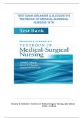 TEST BANK BRUNNER & SUDDARTH&rsquo;S TEXTBOOK OF MEDICAL-SURGICAL NURSING 15TH Edition&comma; Complete Newest Version &vert;Grade A&plus;&period;