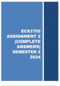 ECS3705 Assignment 2 &lpar;COMPLETE ANSWERS&rpar; Semester 2 2024 - DUE September 2024 