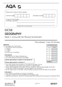AQA GCSE GEOGRAPHY PAPER 1 THE PHYSICAL ENVIRONMENT 8035/1