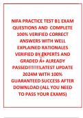  NIFA PRACTICE TEST B1 EXAM QUESTIONS AND  COMPLETE 100&percnt; VERIFIED CORRECT ANSWERS WITH WELL EXPLAINED RATIONALES VERIFIED BY EXPERTS AND GRADED A&plus; ALREADY PASSED&excl;&excl;&excl;&excl;&excl;&excl;&excl;LATEST UPDATE 2024M WITH 100&percnt; GUARANTEED SUCCESS AFTER DOWNLOAD &lpar;ALL YOU NEED TO PASS Y