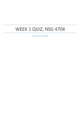 Week 1 Quiz&comma; NSG 4704