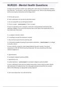 NUR220 - Mental Health 300&plus; Questions and all correct answers