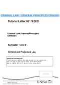 CRIMINAL LAW : GENERAL PRINCIPLES CRW2601