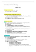 Interpretative phenomenological analysis IPA - RESEARCH METHODS IN PSYCHOLOGY - Lecture 8 notes