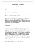 International Management Culture&comma; Strategy&comma; and Behavior&comma; Luthans - Solutions&comma; summaries&comma; and outlines&period;  2022 updated