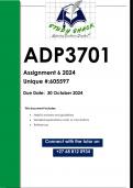 ADP3701 Assignment 6 &lpar;QUALITY ANSWERS&rpar; 2024