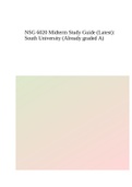 NSG 6020 Midterm Study Guide (Latest): South University (Already graded A)