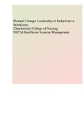 Planned Change: Leadership of Reduction in Workforce Chamberlain College of Nursing NR534 Healthcare Systems Management