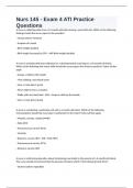 Nurs 145 - Exam 4 ATI Practice Questions