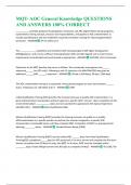 MQT- AOC General Knowledge QUESTIONS AND ANSWERS 100&percnt; CORRECT