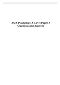 AQA Psychology A-Level Paper 3 Questions and Answers