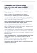 Paramedic FISDAP Operations ExamQuestions & Answers 100&percnt; Correct