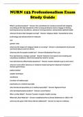 NURN 153 Professionalism Exam Study Guide 