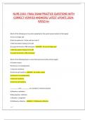 NURS 1543 - FINAL EXAM PRACTICE QUESTIONS WITH CORRECT VERIFIED ANSWERS&sol; LATEST UPDATE 2024- RATED A&plus;