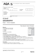AQA A LEVEL  GEOGRAPHY PAPER 2 HUMAN GEOGRAPHY 12TH OCT2021 7037&sol;2 QP