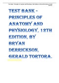 Test Bank (ALL CHAPTERS!!)- Principles of Anatomy and Physiology, 12th Edition, by Bryan Derrickson, Gerald Tortora. [747 PAGES!!!]
