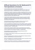 Difficult Questions for NC Medicare&sol;LTC Test Questions & Answers