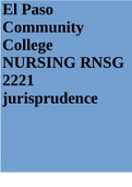 El Paso Community College NURSING RNSG 2221 jurisprudence