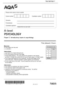AQA A-level PSYCHOLOGY Paper 1 Introductory topics in psychology 2021 QP