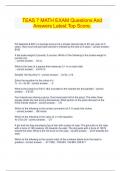  TEAS 7 MATH EXAM Questions And Answers Latest Top Score&period;