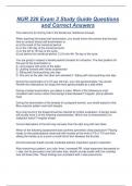 NUR 226 Exam 3 Study Guide Questions and Correct Answers