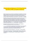   Organizational Behavior C715 Final Review Questions With Complete Solutions&period;