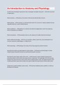 An Introduction to Anatomy and Physiology questions and 100&percnt; correct answers