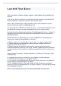 Law 404 Final Exam Latest 2022&sol;2023&lpar;100&percnt; correct&rpar;