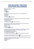 NUR 226 EXAM 1 PRACTICE QUESTIONS AND ANSWERS