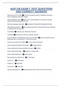 NUR 226 EXAM 1 TEST QUESTIONS AND CORRECT ANSWERS