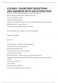 LCP4804 - EXAM PREP QUESTIONS AND ANSWERS WITH SOLUTIONS 2024