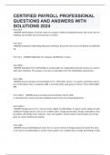 CERTIFIED PAYROLL PROFESSIONAL QUESTIONS AND ANSWERS WITH SOLUTIONS 2024