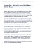 Health Care Administration Final Exam Study Guide Spring 2022 Exam Update