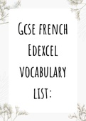 GCSE edxecel French full vocabulary list 