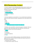HESI Pharmacology Version 1 &sol; Latest Updated&sol; with 245 Questions & Answers