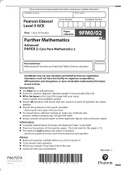 Pearson Edexcel GCE Question Booklet + Mark Scheme (Results) November 2021 Further Mathematics Advanced Level in Core Pure Mathematics Paper 2 9FM0/02