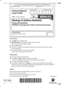 Pearson Edexcel GCE Question Booklet &plus; Mark Scheme &lpar;Result&rpar; November 2021 In Biology A Salters Nuffield &lpar;8BN0&rpar; Paper 2&colon; Development&comma; Plants and the Environment