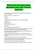 NURN 153- Nutrition Exam Questions And 100&percnt; Correct Answers 