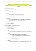 NUR 2474 Pharmacology for Professional Nursing Final Exam Study Guide &vert; Rated A&vert; Latest 2