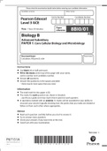 Pearson Edexcel GCE Question Booklet &plus; Mark Scheme &lpar;Results&rpar; November 2021 In AS Biology &lpar;8BI0&lowbar;01&rpar; Paper 1&colon; Core Cellular Biology and Microbiology