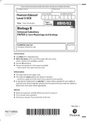Pearson Edexcel Question Booklet &plus; Mark Scheme &lpar;Results&rpar; November 2021 Advanced Subsidiary in Biology &lpar;8BI0&rpar; Paper 02 Core Physiology and Ecology